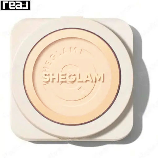 پنکک شیگلم رنگ پرسلین مدل کرم پودری Sheglam Skin Focus High Coverage Powder Foundation Porcelain