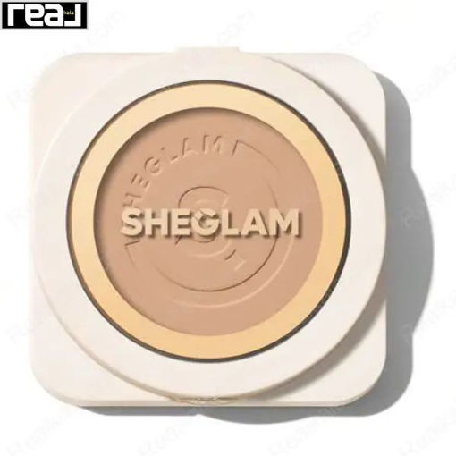 پنکک شیگلم رنگ وارم وانیلا مدل کرم پودری Sheglam Skin Focus High Coverage Powder Foundation Warm Vanila