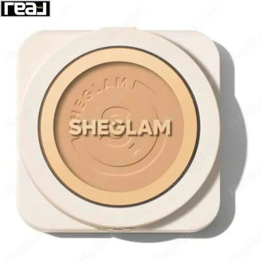 پنکک شیگلم رنگ سند مدل کرم پودری Sheglam Skin Focus High Coverage Powder Foundation Sand