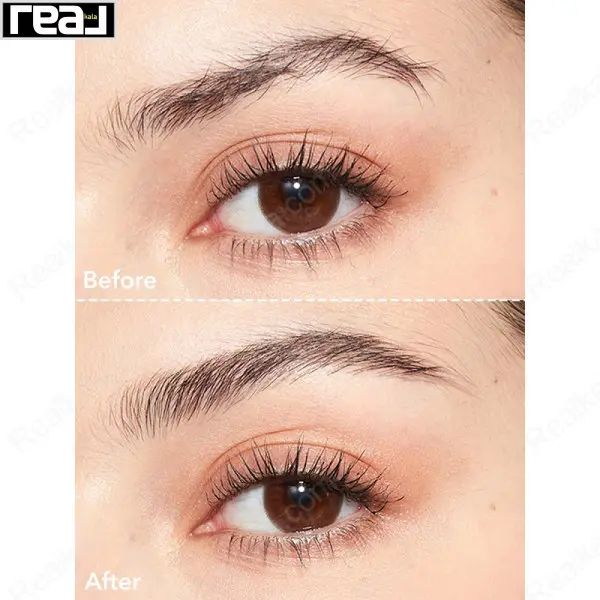 مقایسه تصویری قبل و بعد استفاده از ژل ابرو شیگلم Brow Breakdown با تغییر فرم ابرو