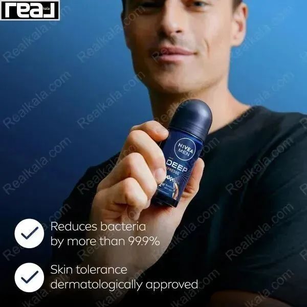  مام رول نیوآ مردانه مدل Deep Espresso با تأییدیه کاهش ۹۹.۹٪ باکتری و تأیید پوست توسط متخصصین