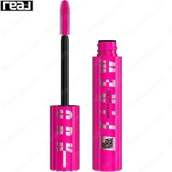 نمای روبروی ریمل Maybelline مدل Lash Sensational Firework رنگ مشکی با برس SuperSpark