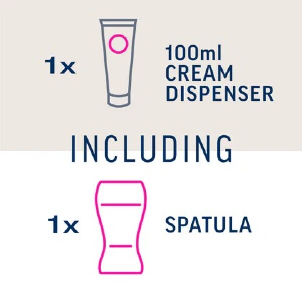 محتویات بسته بندی کرم موبر Veet پوست نرمال شامل یک تیوب 100 میلی لیتری و یک کاردک صورتی