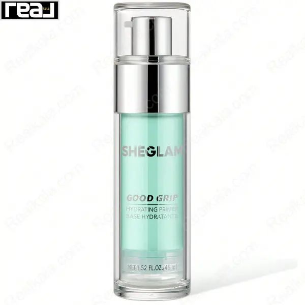 نمای روبروی پرایمر آبرسان Sheglam مدل Good Grip با بطری پمپ دار