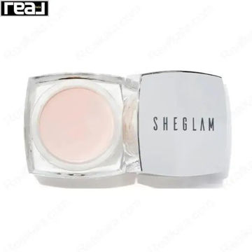 نمای روبروی پرایمر صورت Sheglam مدل Smoothing Rose با ظرف مربعی و درب نقره ای	
