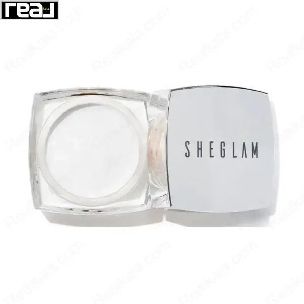 نمای روبروی پرایمر صورت Sheglam مدل Pigment با ظرف شیشه ای و درب نقره ای