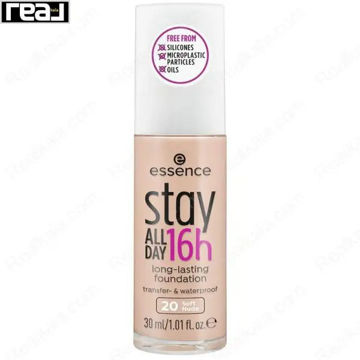 بطری کرم پودر Essence مدل Stay All Day 16h رنگ Soft Nude
