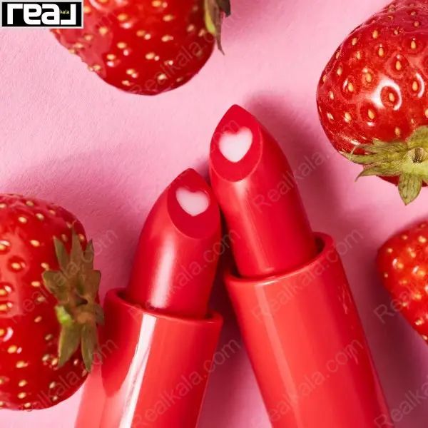 بالم لب Essence مدل Sweet Strawberry با طراحی قلبی و تم توت فرنگی	