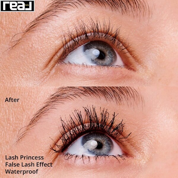 مقایسه چشم قبل و بعد از استفاده ریمل Essence ضدآب مدل False Lash Effect