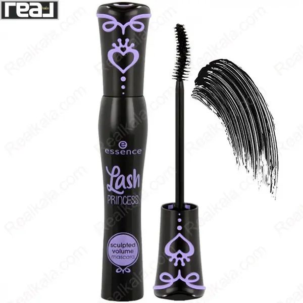 ریمل Essence مدل Lash Princess بنفش با طراحی قلب نمادین و برس منحنی