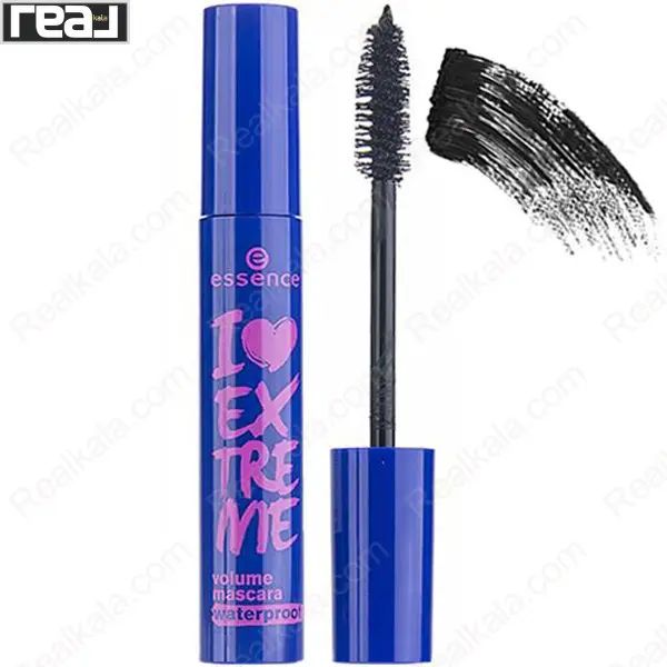 ریمل Essence مدل I Love Extreme ضدآب با بدنه آبی و نوشته صورتی	