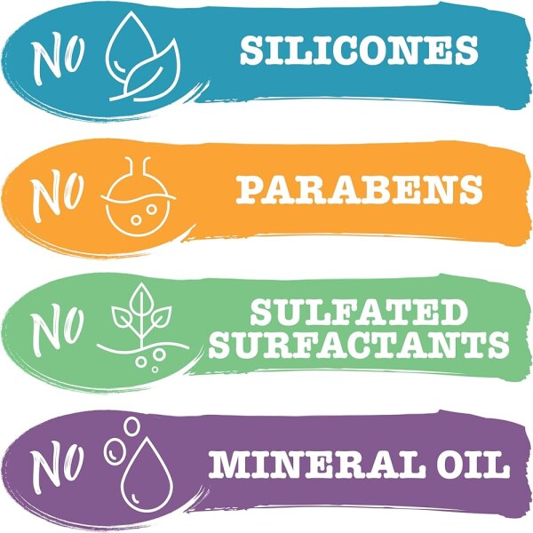 لیبل‌های رنگی فاقد ترکیبات مضر شامل بدون سیلیکون، پارابن، سولفات و روغن معدنی