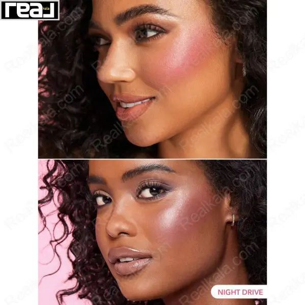 دو مدل با آرایش شبانه و رژگونه Night Drive روی گونه‌ها با جلوه ویژه