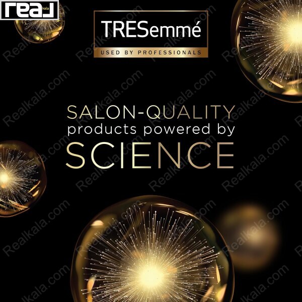 تصویر تبلیغاتی برند TRESemme با شعار علمی ماسک‌ موی حرفه‌ای 	