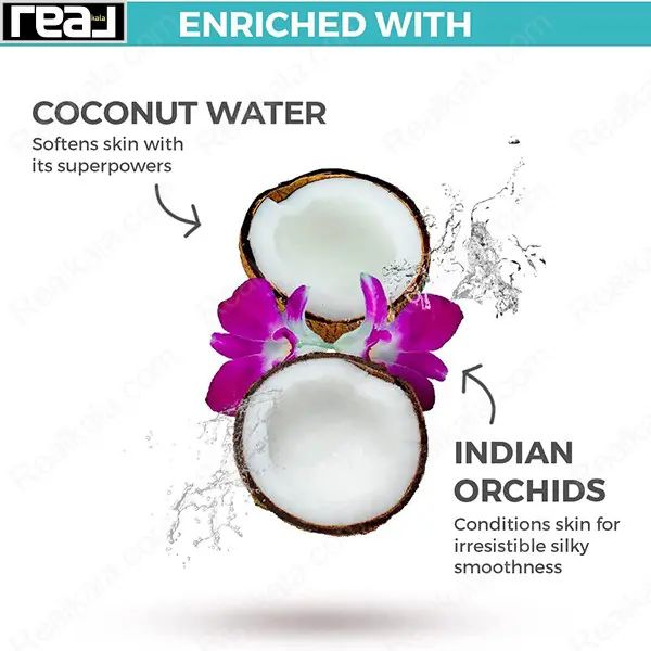 گراف ترکیبات شامپو بدن استیوز مدل Coconut & Orchid حجم 650 میل