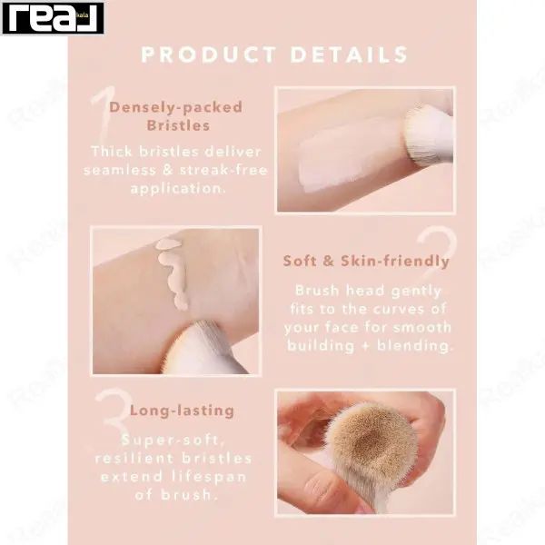 تصویر تبلیغاتی با متن FLAWLESS LOOK و LONGER-LASTING MAKEUP