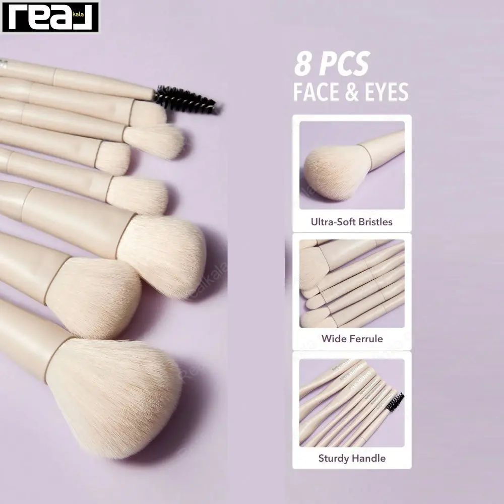 تصویر تبلیغاتی با متن Ultra-Soft Bristles، Wide Ferrule، Sturdy Handle