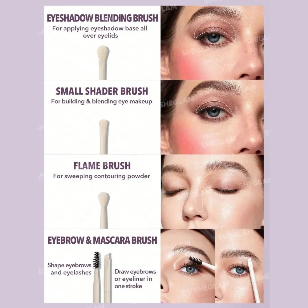 راهنمای تصویری کاربرد براش‌ها روی چشم و ابرو