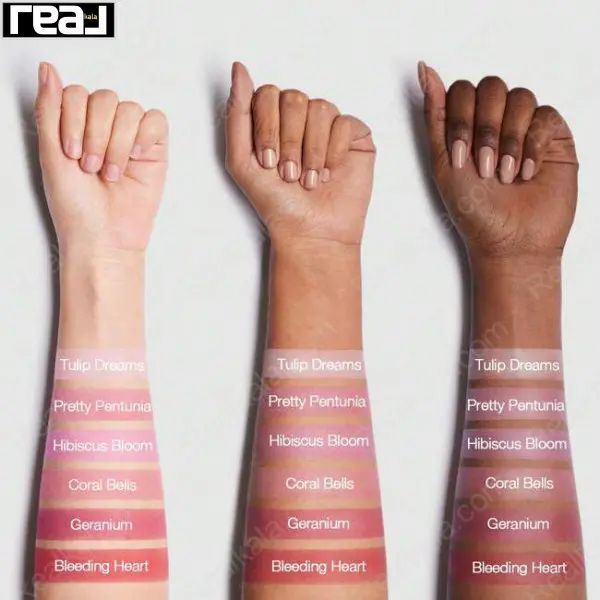 سواچ ۶ رنگ پالت Blushing Bouquet روی سه تناژ پوست مختلف