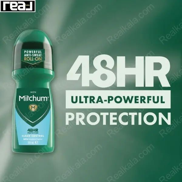 پوستر تبلیغاتی رول ضد تعریق میچام با شعار محافظت 48 ساعته Clean Control