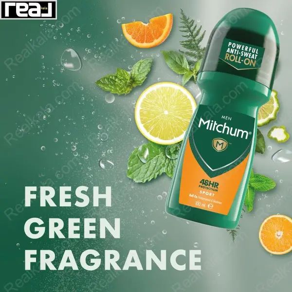 پوستر تصویری رایحه Sport با عناصر نعناع، مرکبات و طراوت سبز برای محصول اسپرت