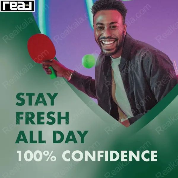 تصویر تبلیغاتی با پیام Stay Fresh All Day و حس اعتماد به نفس برای مام میچام اسپرت