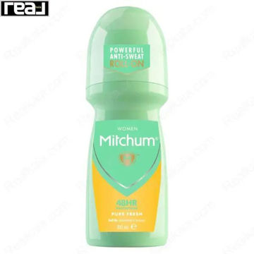 رول ضد تعریق زنانه میچام مدل Pure Fresh با طراحی سبز و زرد و حجم 100ml