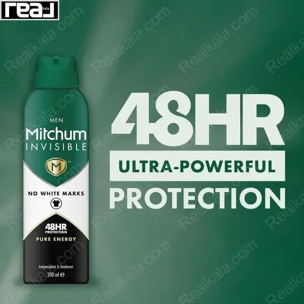 تبلیغ اسپری Invisible Pure Energy با محافظت قوی و بدون لکه سفید