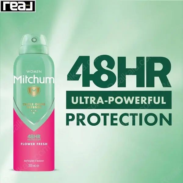 تبلیغ اسپری زنانه Flower Fresh با محافظت قوی و رایحه گل‌ها