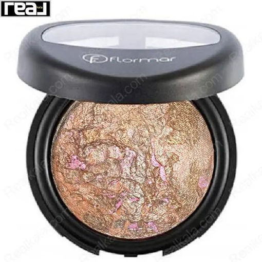 رژگونه فلورمار شماره ۲۵ مدل ماربل پینک گلد Flormar Baked Blush-On 025 Marble Pink Gold