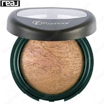 رژگونه فلورمار شماره 026 مدل Peachy Pink با رنگ هلویی-صورتی و بافت baked در قاب مشکی	