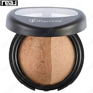 رژگونه فلورمار شماره 023 مدل Dual Gold با ترکیب طلایی و برنزی در قاب مشکی