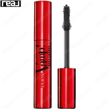 ریمل حجم‌دهنده پوپا مدل Vamp Sexy Lashes با طراحی قرمز متالیک و برس خمیده