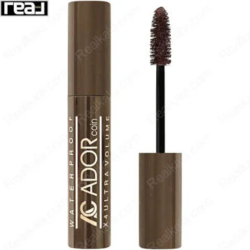 ریمل ضد آب آدور مدل Coin Waterproof X4 با رنگ قهوه‌ای و برس حجم‌دهنده