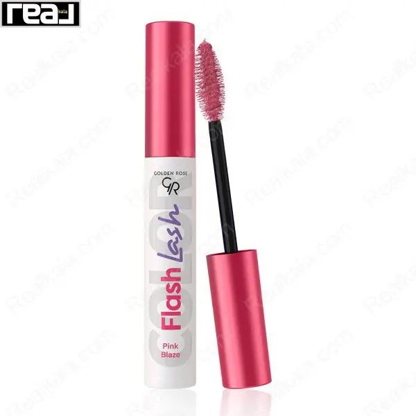 ریمل رنگی گلدن رز شماره 05 مدل Flash Lash با رنگ صورتی آتشی و طراحی تیوب سفید