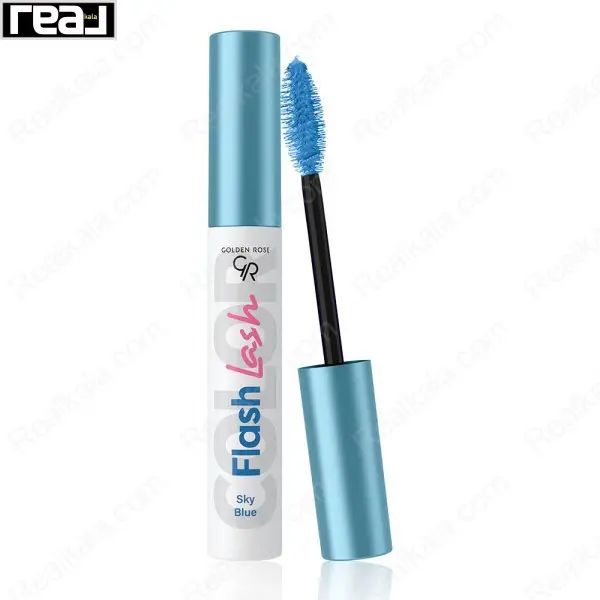 ریمل رنگی گلدن رز شماره 03 مدل Flash Lash با رنگ آبی آسمانی و طراحی تیوب سفید