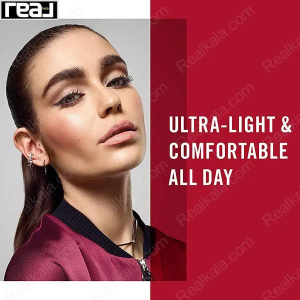 تبلیغ مدل با آرایش کامل و شعار ULTRA-LIGHT & COMFORTABLE ALL DAY