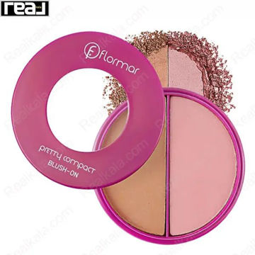 رژگونه فلورمار مدل Pretty Compact شماره 116 با ترکیب رنگ صورتی و قهوه‌ای مات	