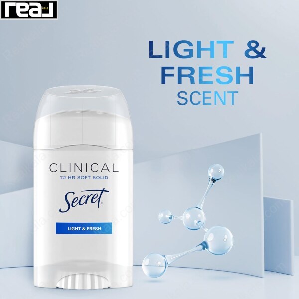 نمای Secret Clinical Soft Solid با رایحه Light & Fresh و طراحی علمی	