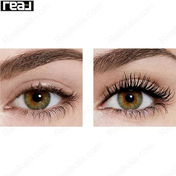 مقایسه مژه‌های طبیعی و مژه‌های حجیم‌شده با ریمل Big Shot رنگ Daring Black