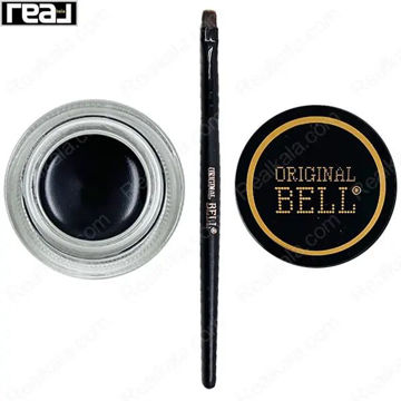 خط چشم ژلی مشکی اورجینال بل مدل Carbon Black با ظرف گرد و قلم‌موی حرفه‌ای