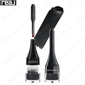 خط چشم ژلی فلورمار رنگ مشکی با طراحی قلم‌دار و ظرف شفاف