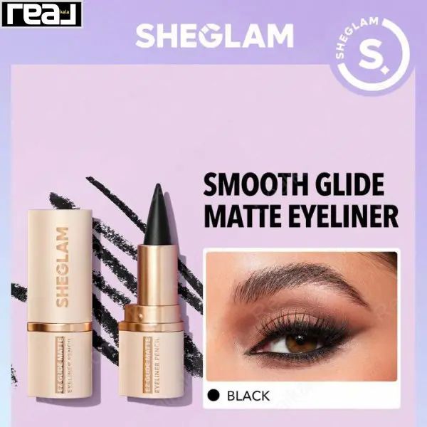 نمای نزدیک استفاده از خط چشم پیچی شیگلم روی چشم با جلوه مشکی مات