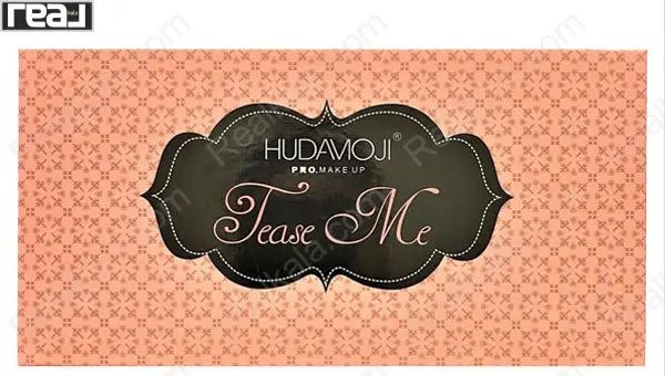 بسته‌بندی پالت سایه چشم هوداموجی مدل Tease Me با طرح مرکزی مشکی	