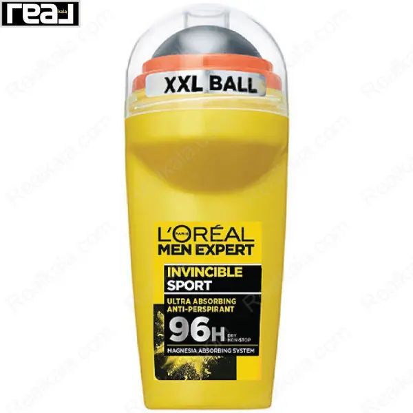 مام رول ضد تعریق لورال مدل اینوینسیبل اسپرت حجم 50 میل نمای کامل با توپ XXL