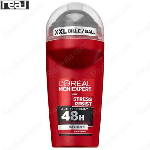 مام رول ضد تعریق لورال مدل استرس رزیست ۴۸ ساعته LOreal Men Expert Stress Resist Roll-On