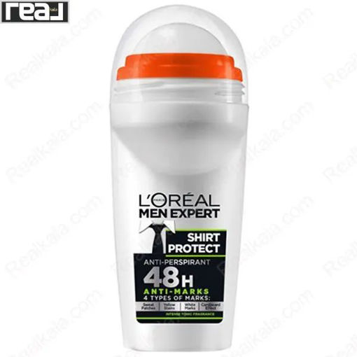 مام رول ضد تعریق لورال مدل شرت پروتکت ۴۸ ساعته LOreal Men Expert Shirt Protect Roll-On