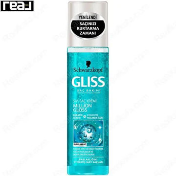 اسپری دو فاز براق‌کننده گلیس مدل Million Gloss حجم 200 میل نمای کامل بطری آبی