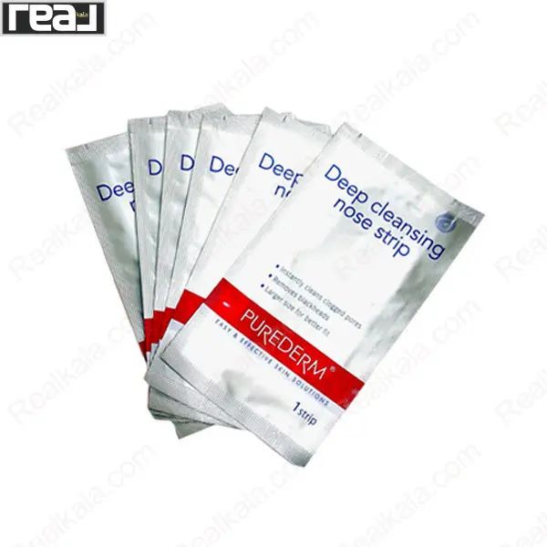 ساشه‌های تکی پچ بینی PUREDERM مدل Deep Cleansing با توضیحات پاک‌سازی و tightening