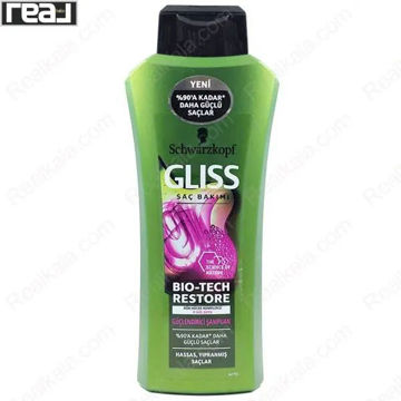 شامپو سبز Gliss مدل Bio-Tech Restore با نوشته تقویت‌کننده و حجم 525ml